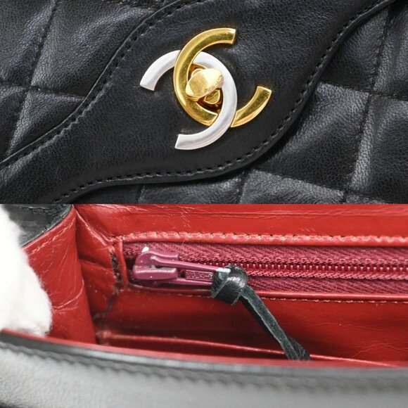 CHANEL PARIS CC Logo Matelasse Chain Mini Shoulder Bag Leather Black 330RF613 - Picture 9 of 16